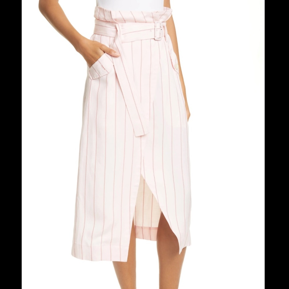 A.L.C Avril Pink Striped Skirt